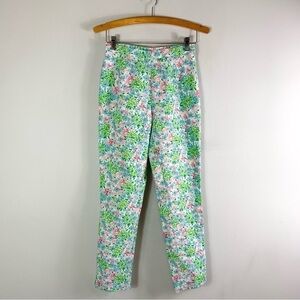 Vintage Lilly Pulitzer White Label Floral High Waisted Pants